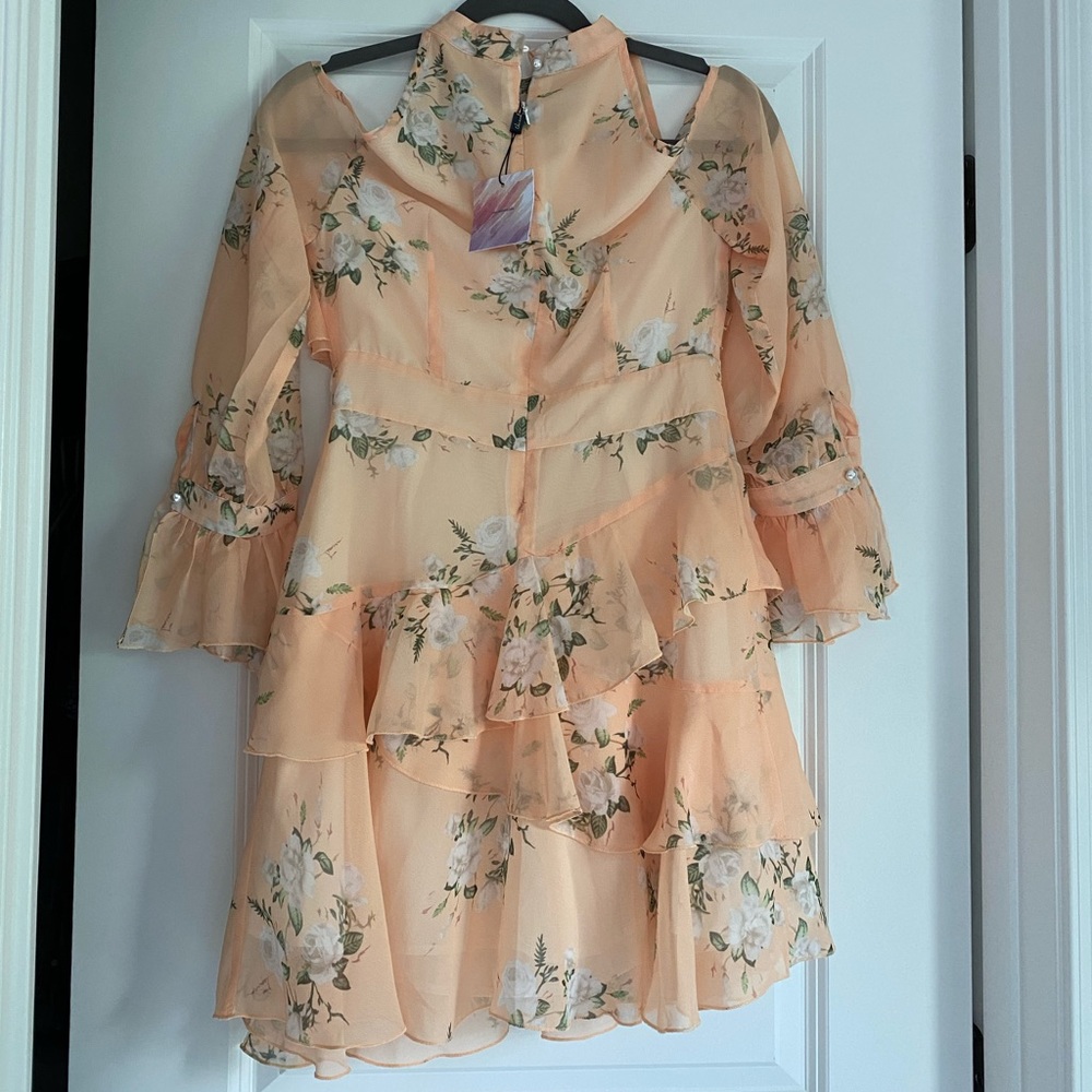 Chicwish floral long sleeve mini dress